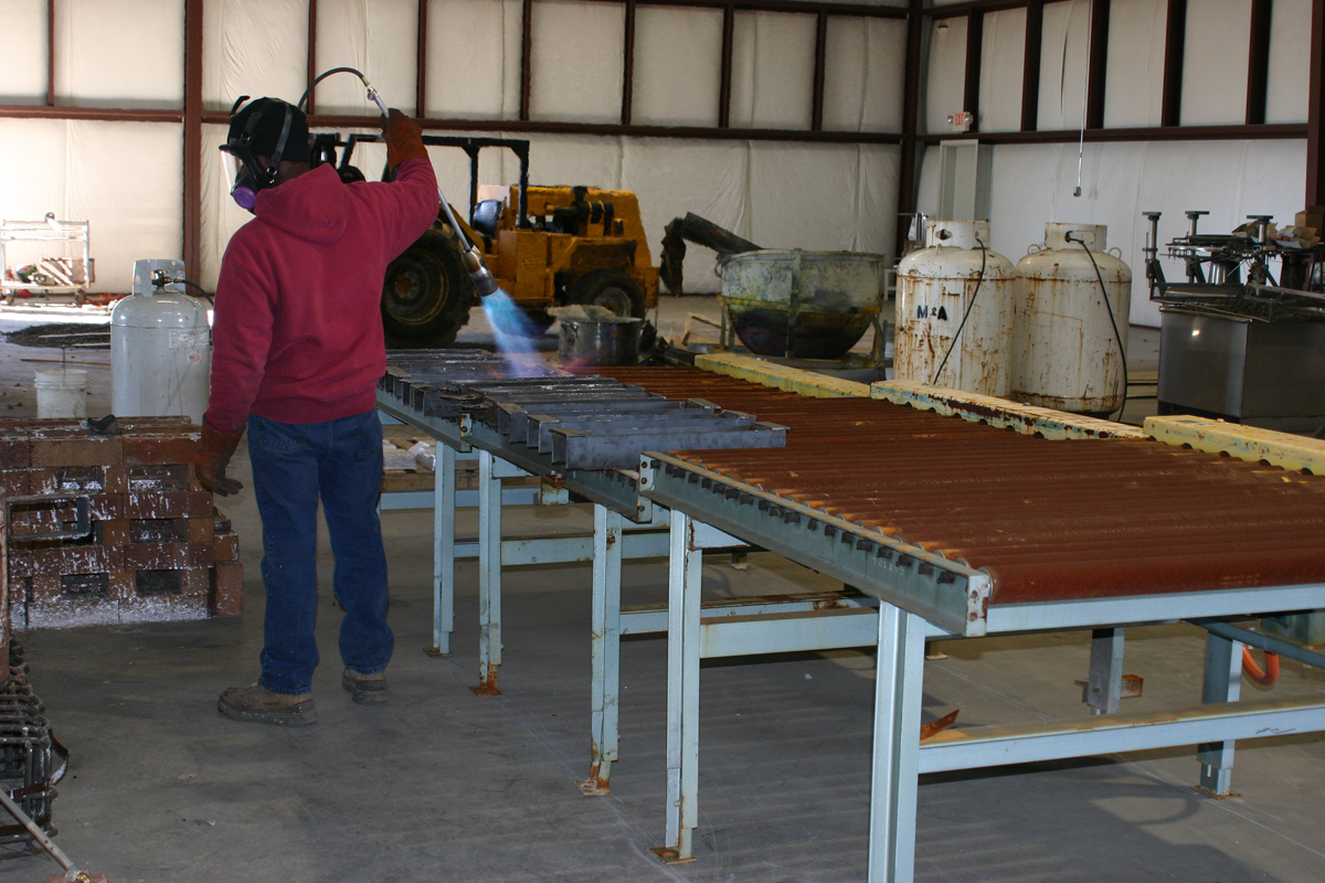 preparing our ingots for a pour